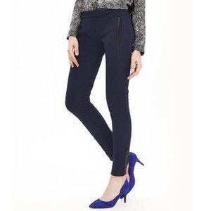 Banana Republic Sloan Navy Pant with Faux Leather Trim Size 6